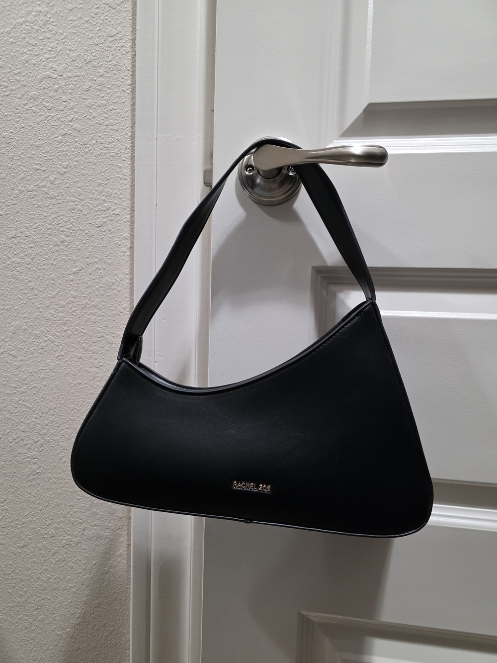 Rachel Zoe Black Shoulder Bag with Gold Hardware